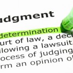 'Determination' highlighted in green, under the heading 'Judgment'