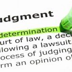 'Determination' highlighted in green, under the heading 'Judgment'